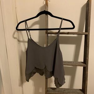 Layered cropped gray cami